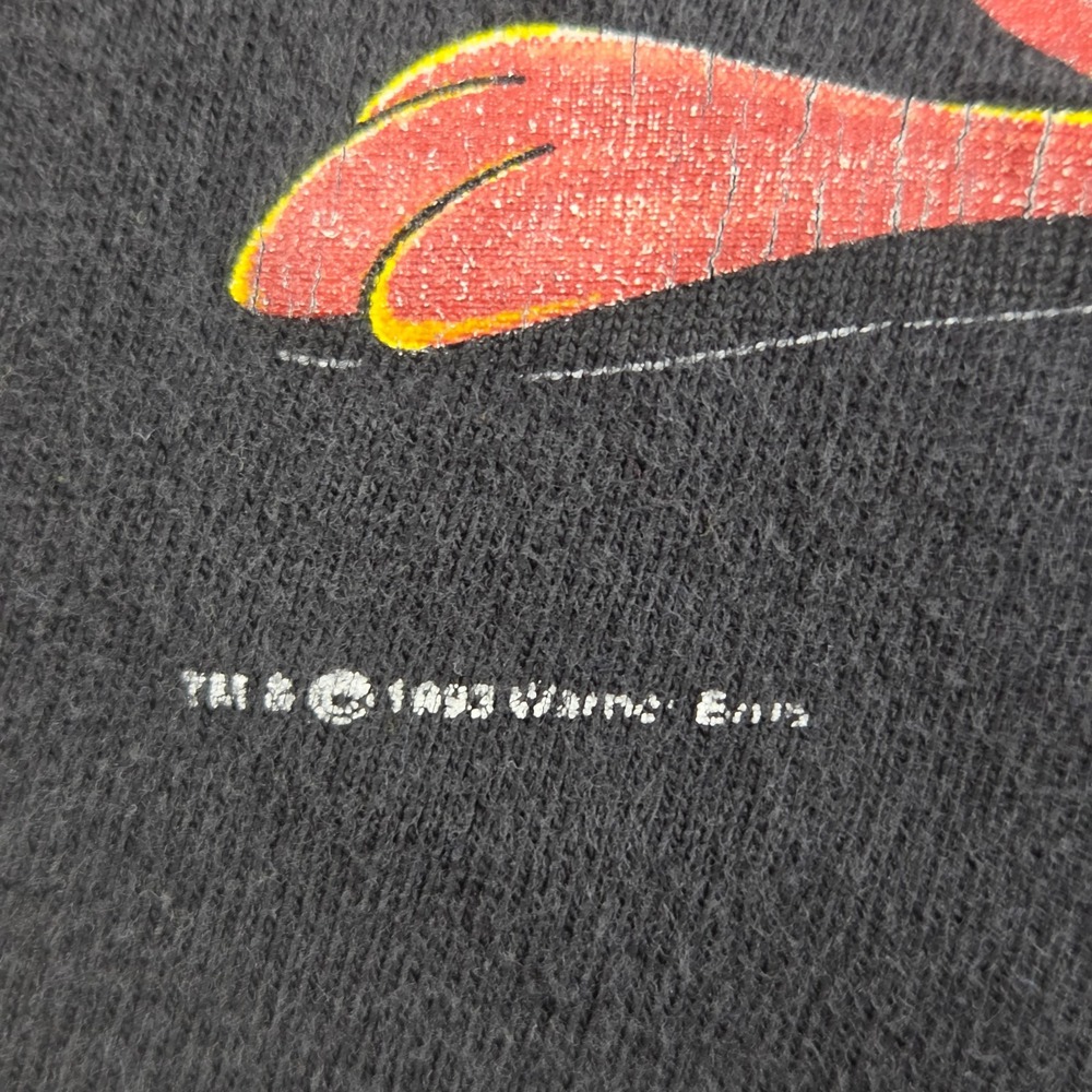 Vintage Harley Davidson Shirt Boy's Small Looney Tunes Bugs Bunny Taz 90s Black - Picture 9 of 12